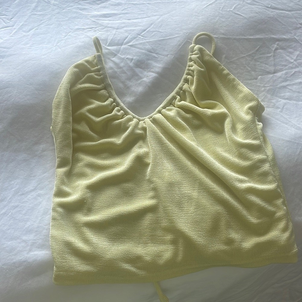 Superdown yellow crop top